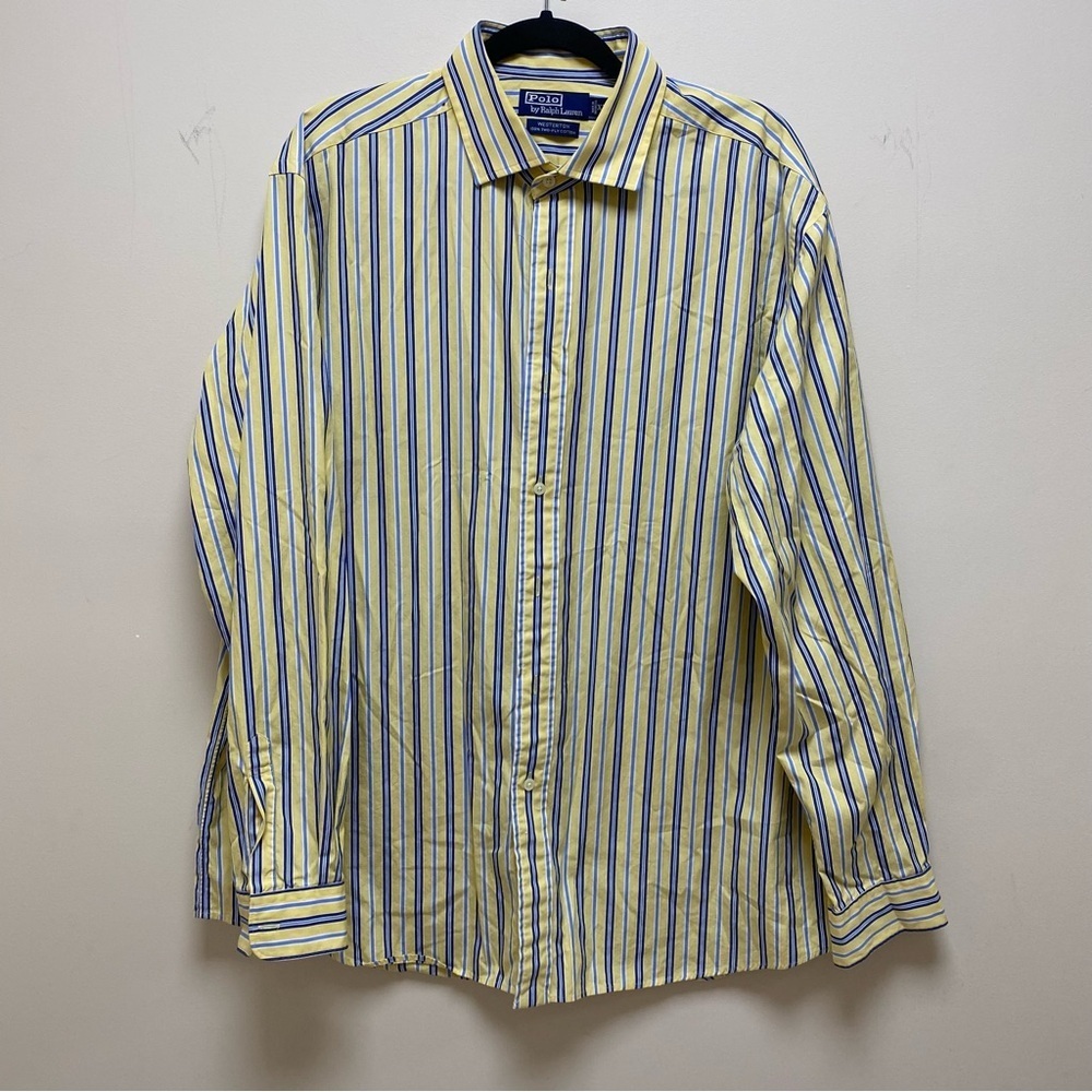 Vintage Polo Ralph Lauren Westerton Long Sleeve Button Up Men’s Yellow Stripe XL